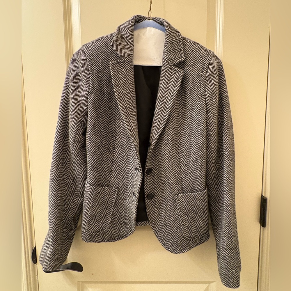 J. Crew Wool Blend Herringbone Blazer